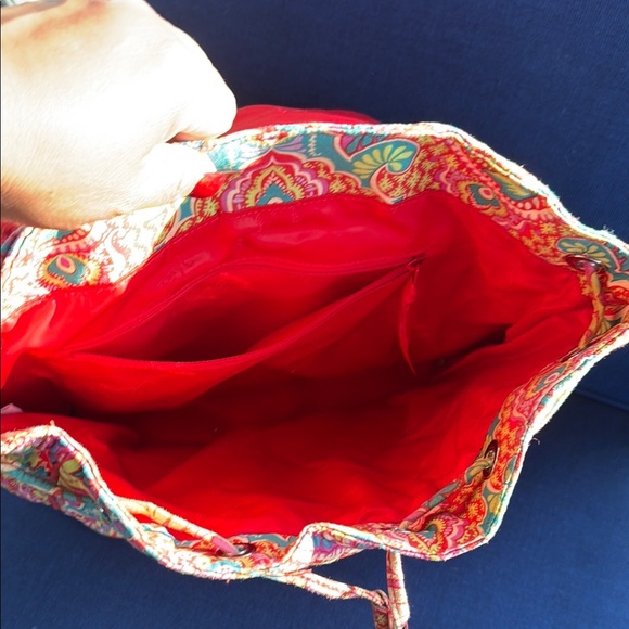 Vera Bradley Pink and Red Quilted Backpack - Picture 4 of 6